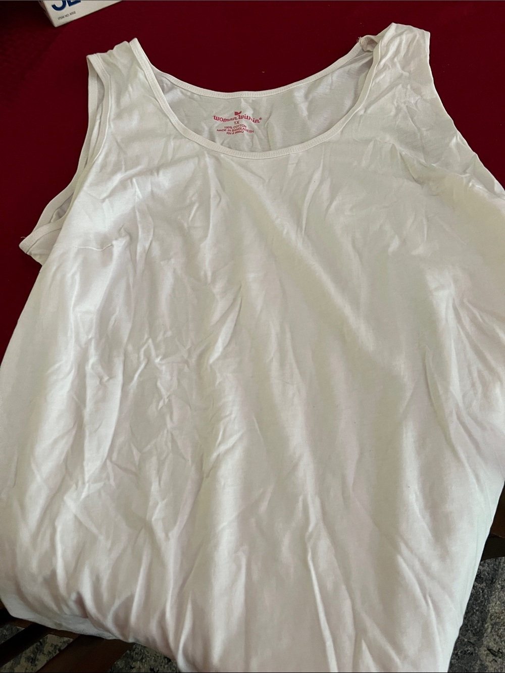 Woman Within White Scoop Neck Cotton Tank